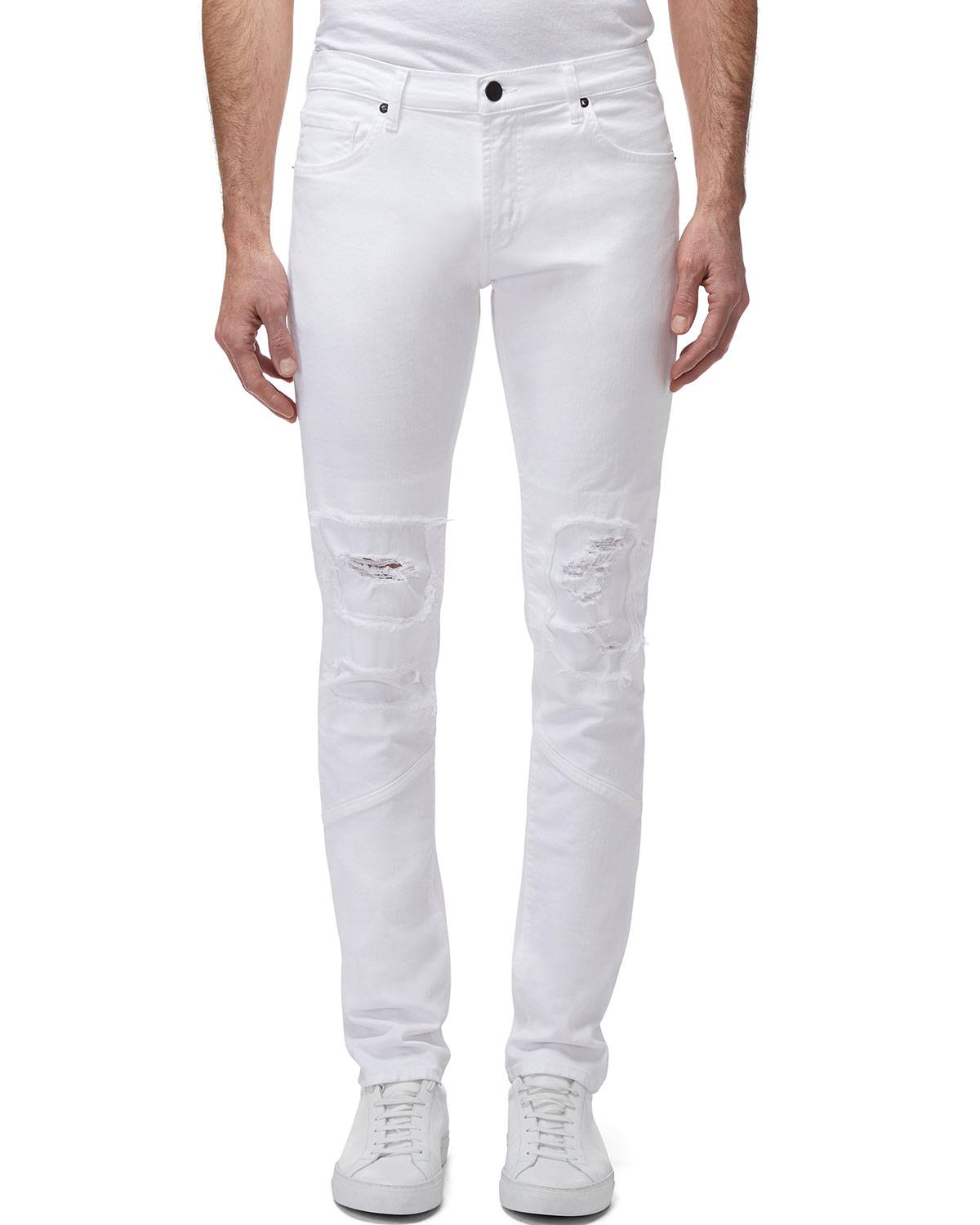 J Brand Mayhem Mick Mid-rise Distressed Skinny Jeans White