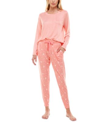 JACLYN INC Jaclyn Intimates Super-Soft Jogger Pants Pajama Orchid Smoketie Dye XL DARK PINK