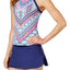 JAG Chevron Geo High Neck Tankini Top in Navy Print