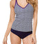 JAG Tiki Geo Print Crisscross Tankini Top in Navy