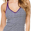 JAG Tiki Geo Print Crisscross Tankini Top in Navy