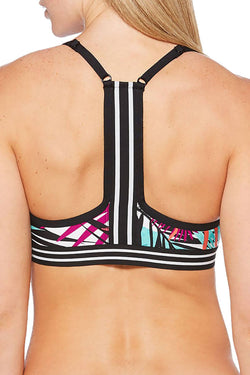 JAG Tropical Print Racerback Bikini Top in Multicolor thumbnail 3
