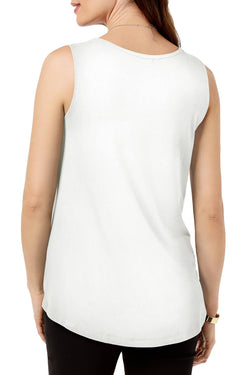 JM Collection Eggshell Petite Scoop-Neck Tank Top thumbnail 2