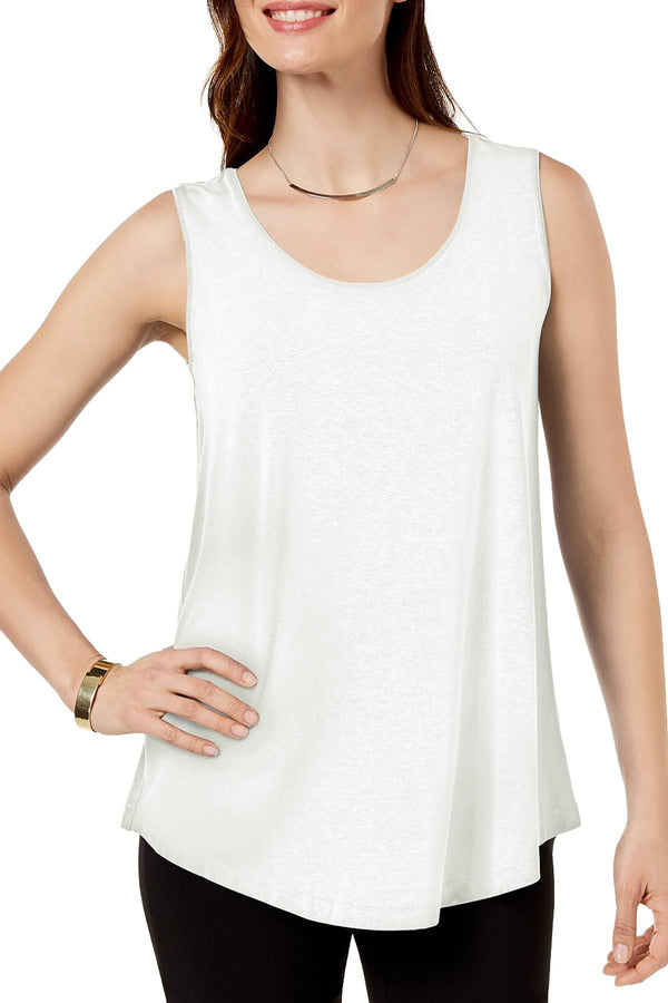 JM Collection Eggshell Petite Scoop-Neck Tank Top