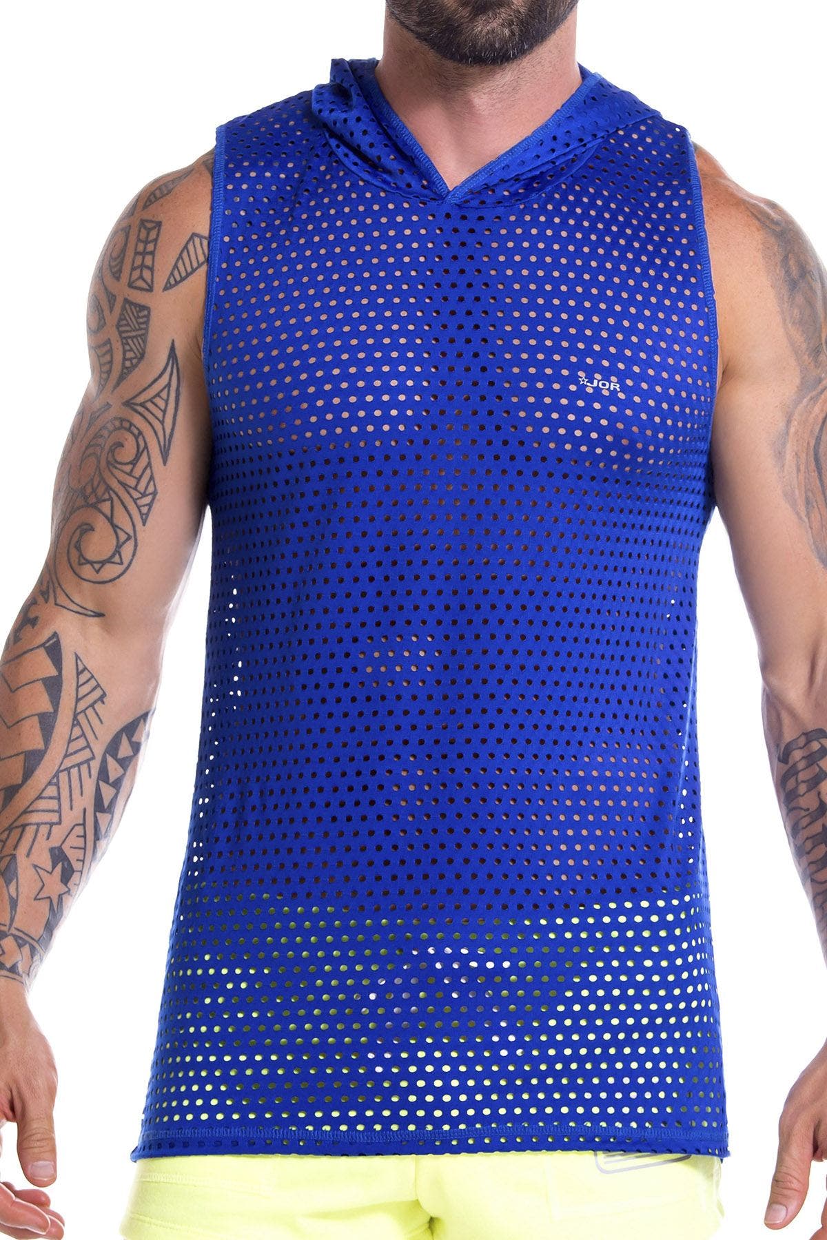 JOR 0826 Blue Stereo Hoodie Tank Top