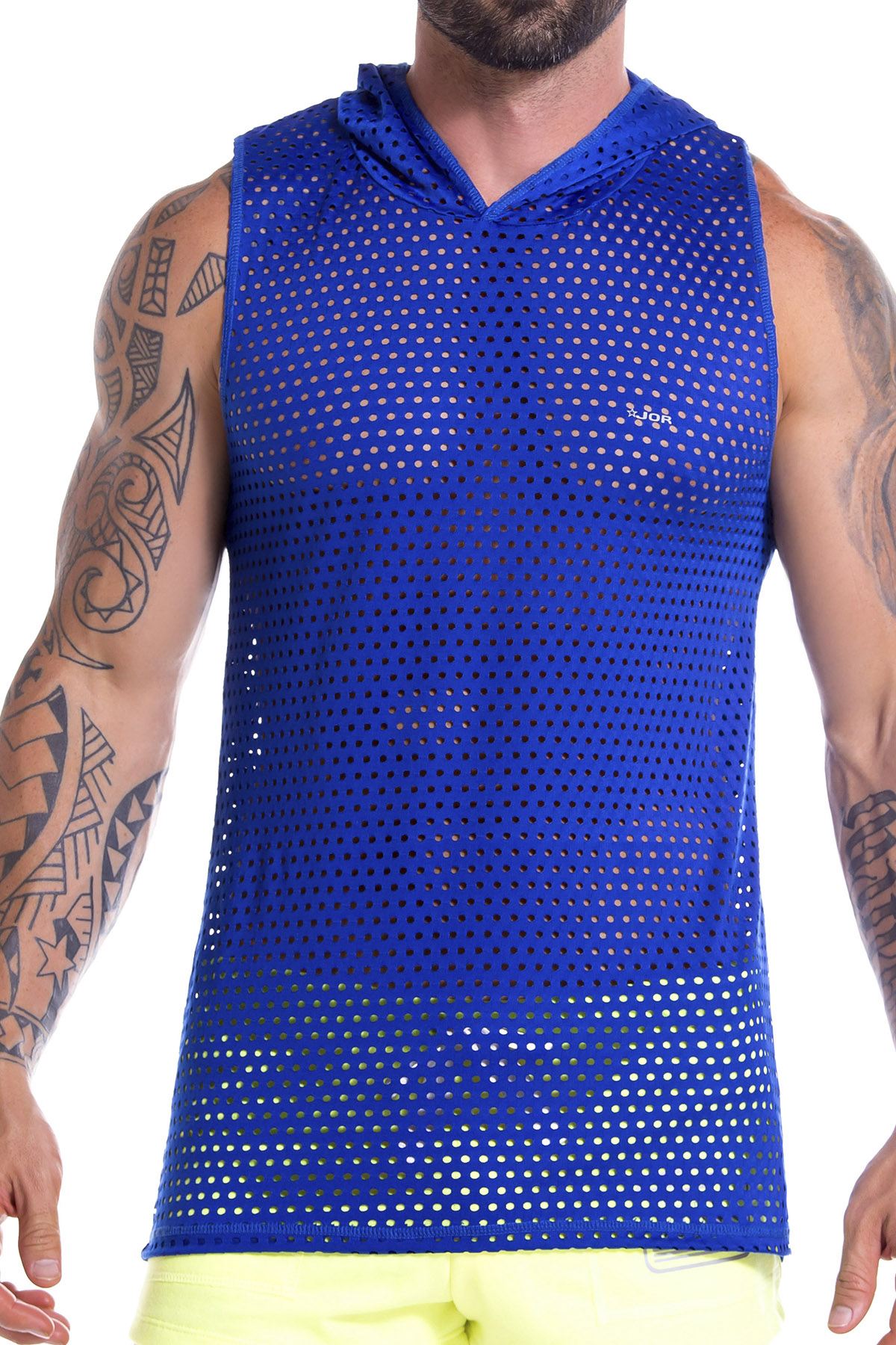 JOR 0826 Blue Stereo Hoodie Tank Top