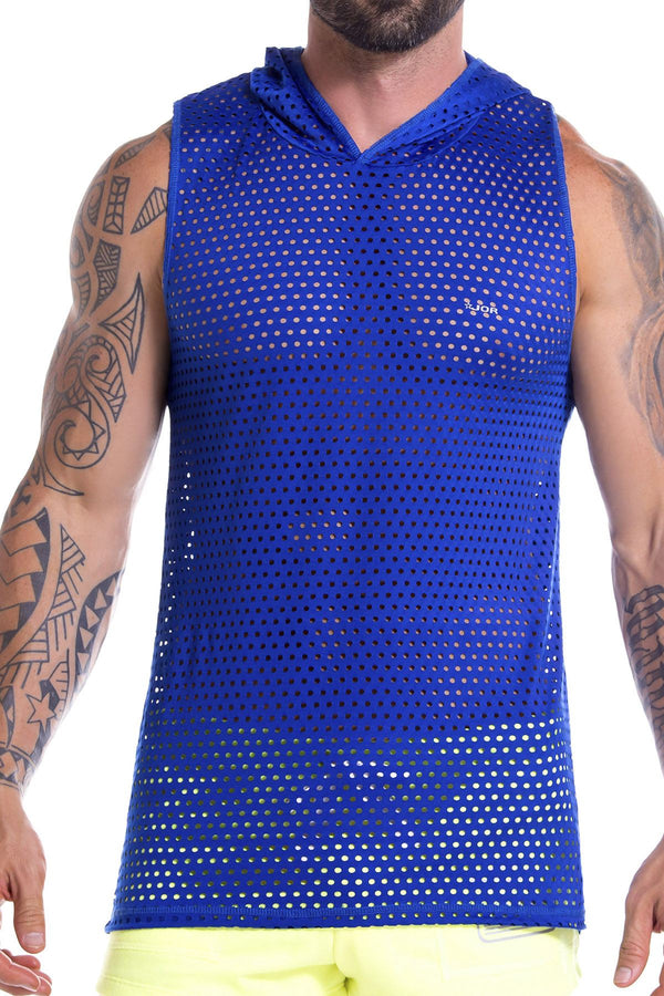 JOR 0826 Blue Stereo Hoodie Tank Top