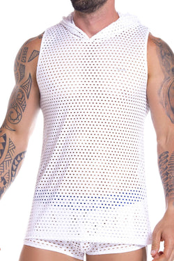 JOR 0826 White Stereo Hoodie Tank Top thumbnail 1