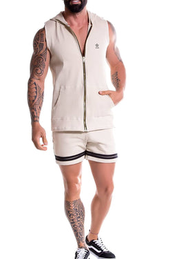 JOR Beige Squash Sleeveless Zip-Hoodie thumbnail 4