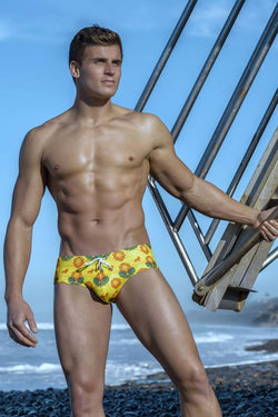 JOR Yellow Wild-Printed Swim Brief thumbnail 4