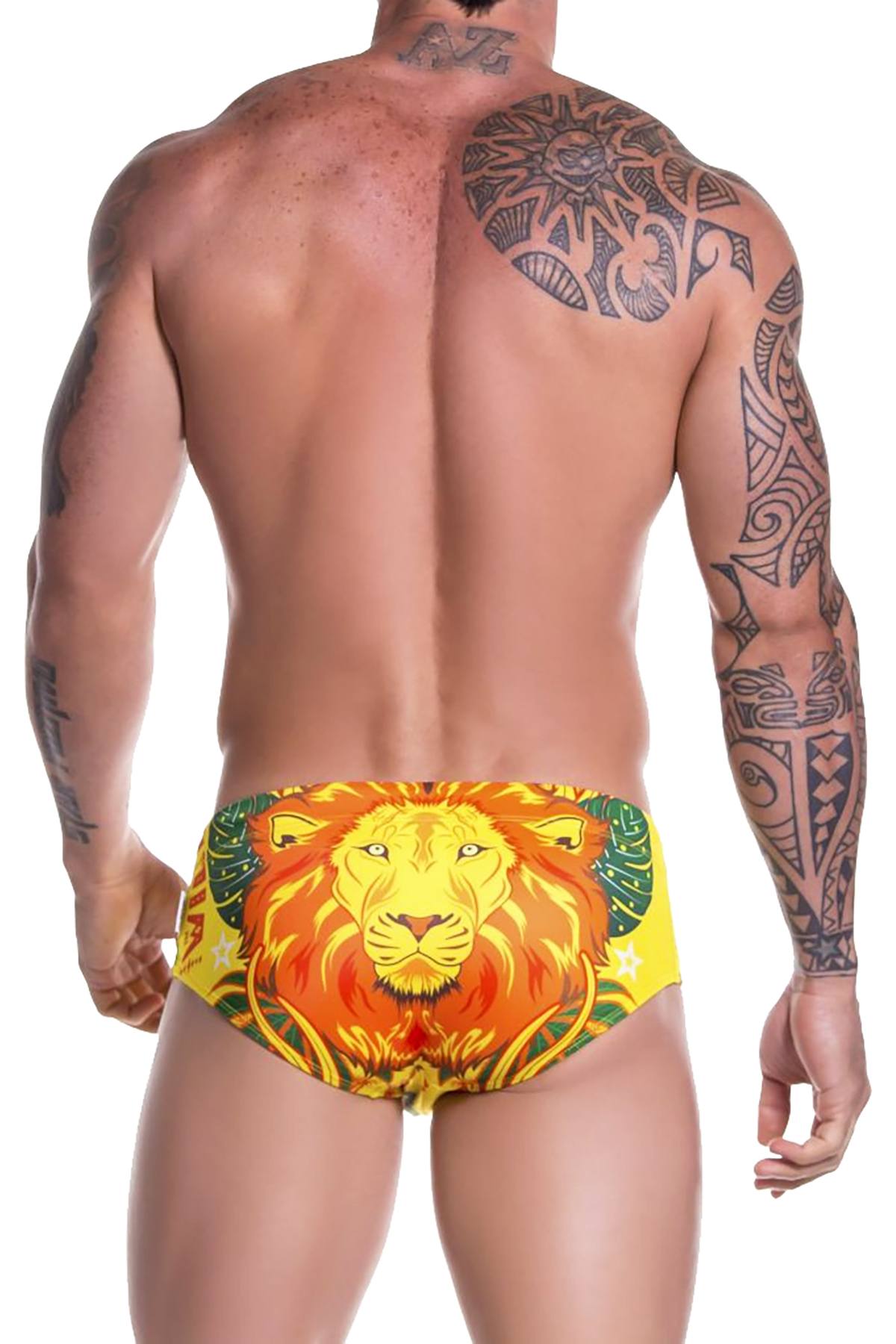 JOR Yellow Wild-Printed Swim Brief