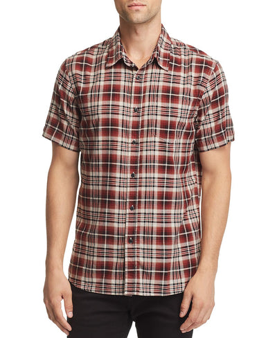 Jachs Ny Plaid Short-sleeve Regular Fit Shirt Rust/gray