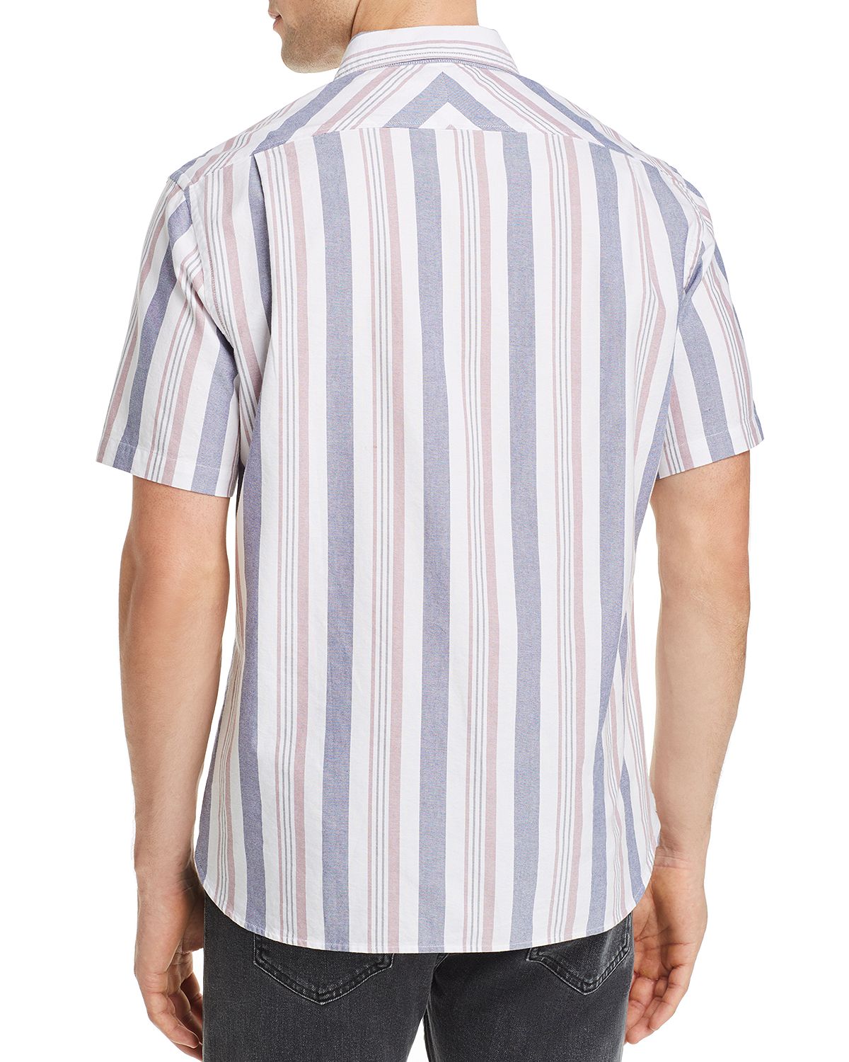 Jachs Ny Short-sleeve Striped Regular Fit Shirt Navy