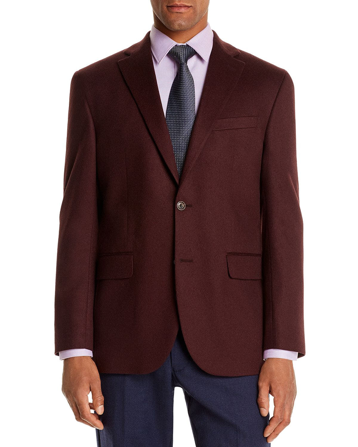 Jack Victor Cashmere Regular Fit Sport Coat Burgundy