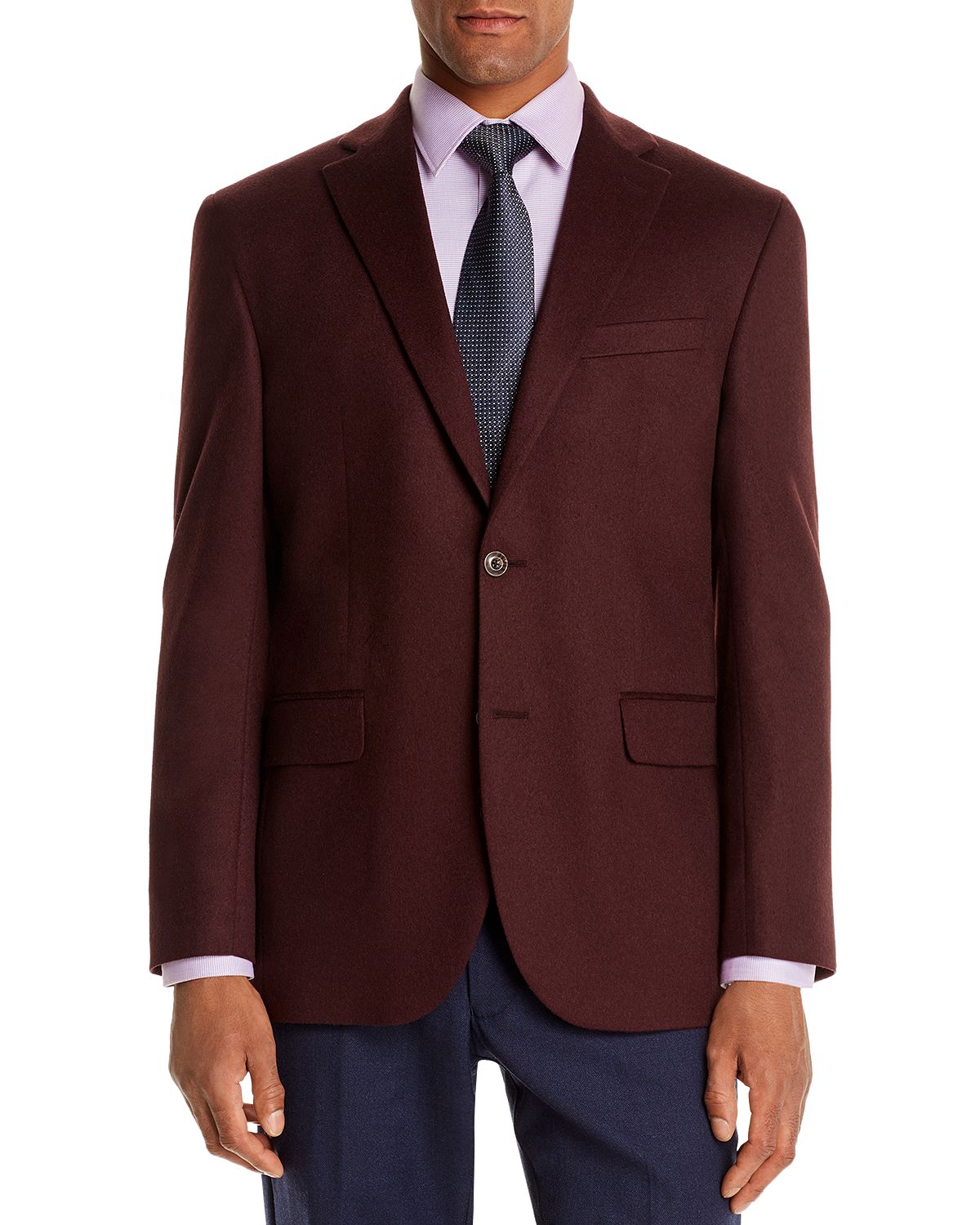 Jack Victor Cashmere Regular Fit Sport Coat Burgundy