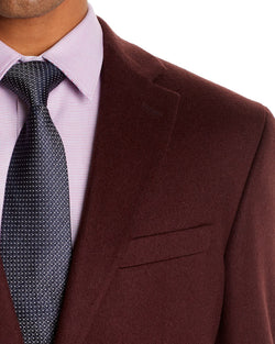 Jack Victor Cashmere Regular Fit Sport Coat Burgundy thumbnail 4