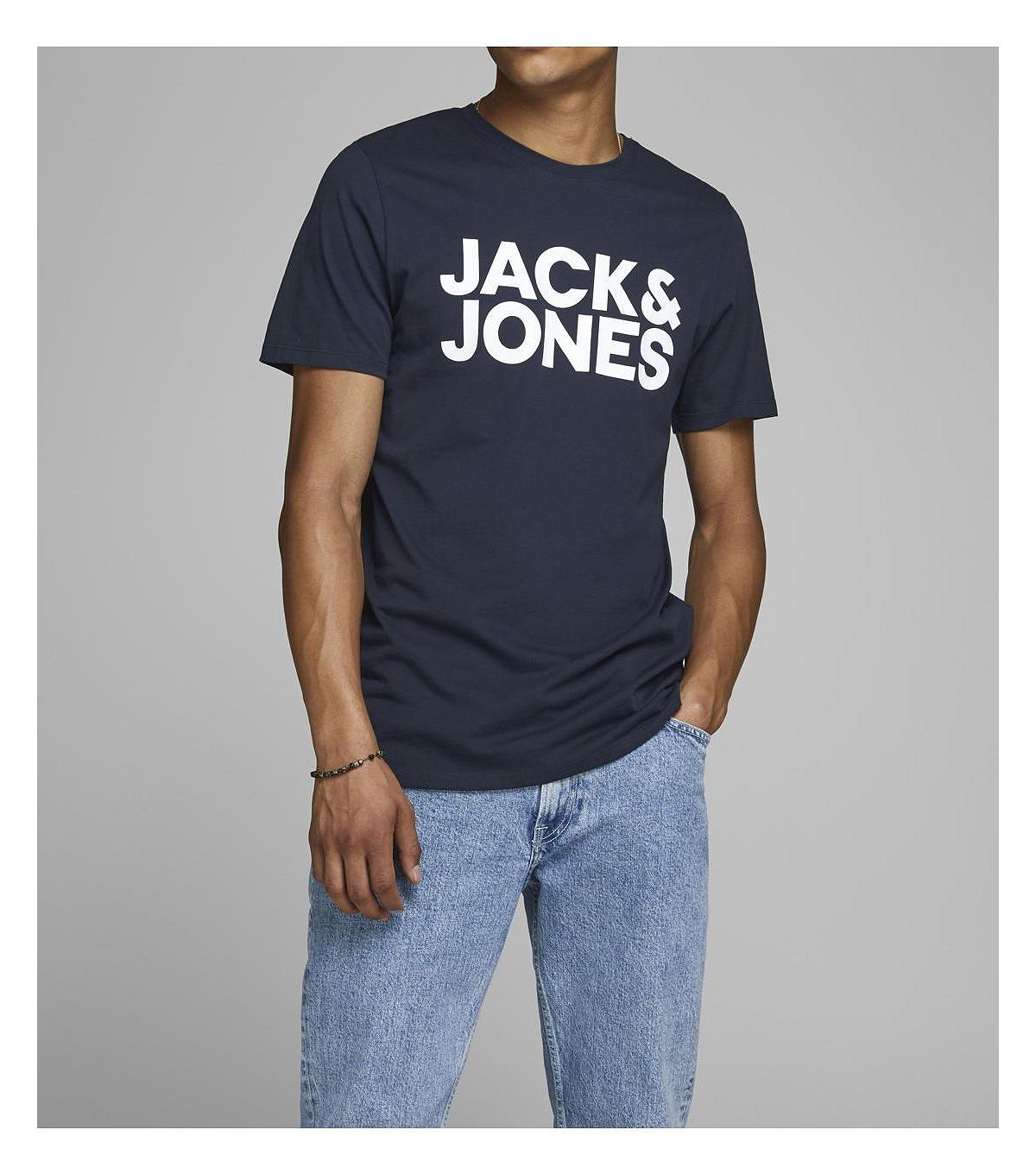 Jack & Jones Logo Tee Shirt Navy Blaze