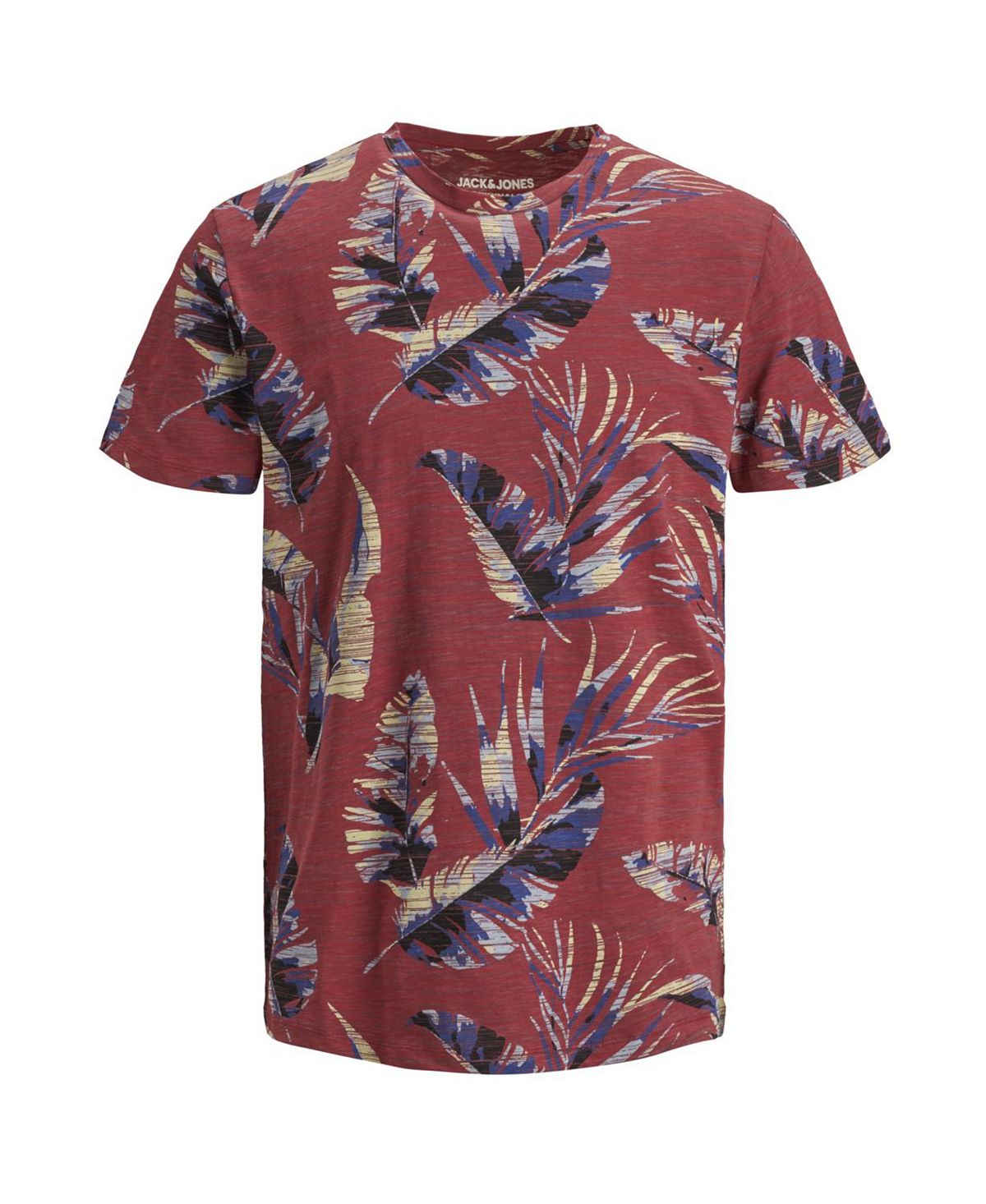 Jack & Jones New High Summer Short Sleeved Floral Tshirt Brick Red