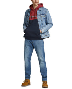 Jack & Jones Urban Color-blocked Hoodies Red Dahlia thumbnail 2
