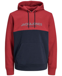 Jack & Jones Urban Color-blocked Hoodies Red Dahlia thumbnail 4