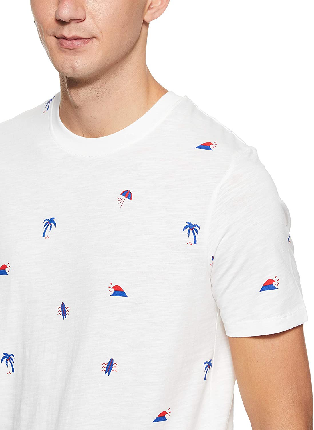 Jack & Jones WHITE Jorstormy Crewneck T-Shirt