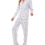 Jaclyn Intimates Roudelain Printed Notch-collar Top & Pants Pajama Set Star White Duo