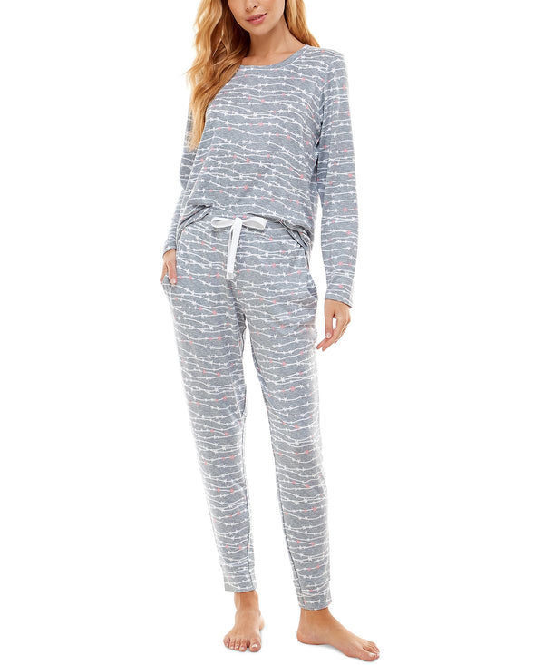 Jaclyn Intimates Super-soft Jogger Pants Pajama Set Star Garland Tradewinds