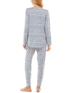 Jaclyn Intimates Super-soft Jogger Pants Pajama Set Star Garland Tradewinds thumbnail 2