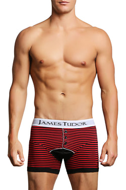 James Tudor Red Regal Stripe Boxer Brief thumbnail 1