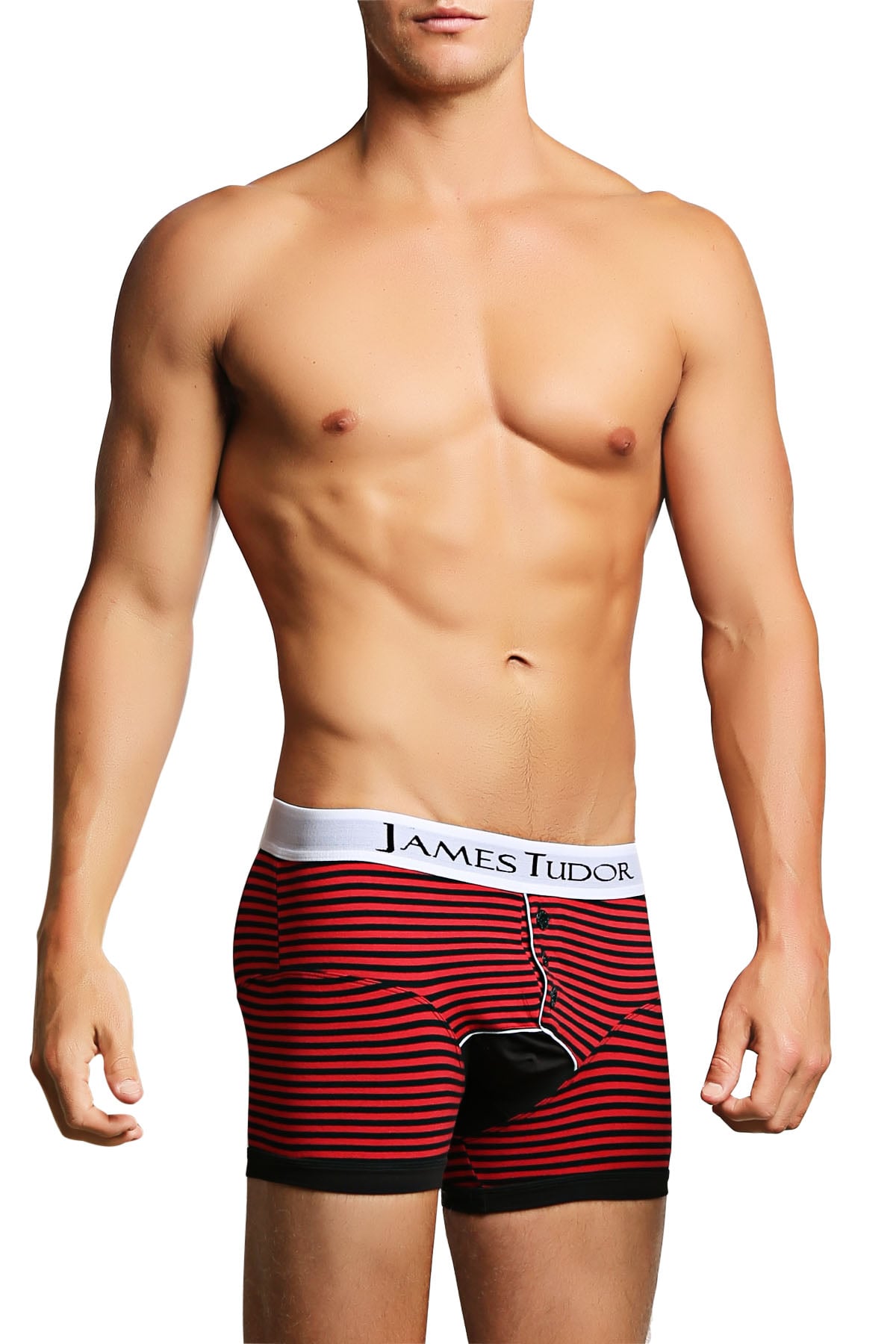 James Tudor Red Regal Stripe Boxer Brief