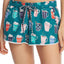Jane & Bleeker Teal Coffee-Cups Printed Flannel Pajama Short