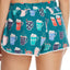 Jane & Bleeker Teal Coffee-Cups Printed Flannel Pajama Short