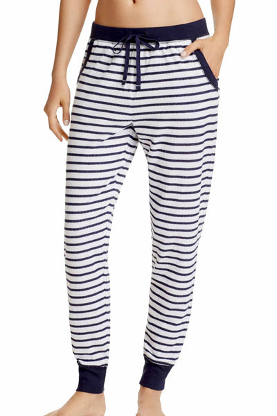 Jane and Bleecker Navy/White Stripe Lounge Jogger Pant