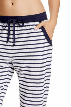 Jane and Bleecker Navy/White Stripe Lounge Jogger Pant thumbnail 2