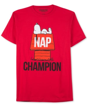 Jem Mens Nap Champion Graphic T-shirt Red