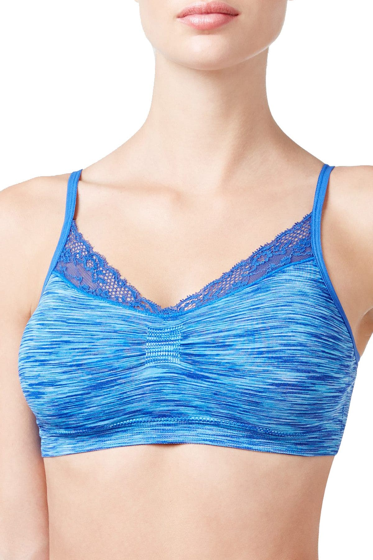 Jenni By Jennifer Moore Cobalt Blue Spacedye Seamless Lace Bralette