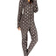 Jenni By Jennifer Moore Grey Foil-Dot Hooded/Footed Pajama Jumpsuit