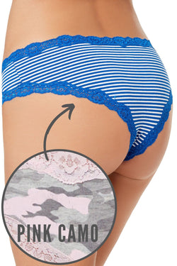 Jenni By Jennifer Moore Pink-Camo Cotton Lace-Trim Hipster thumbnail 3