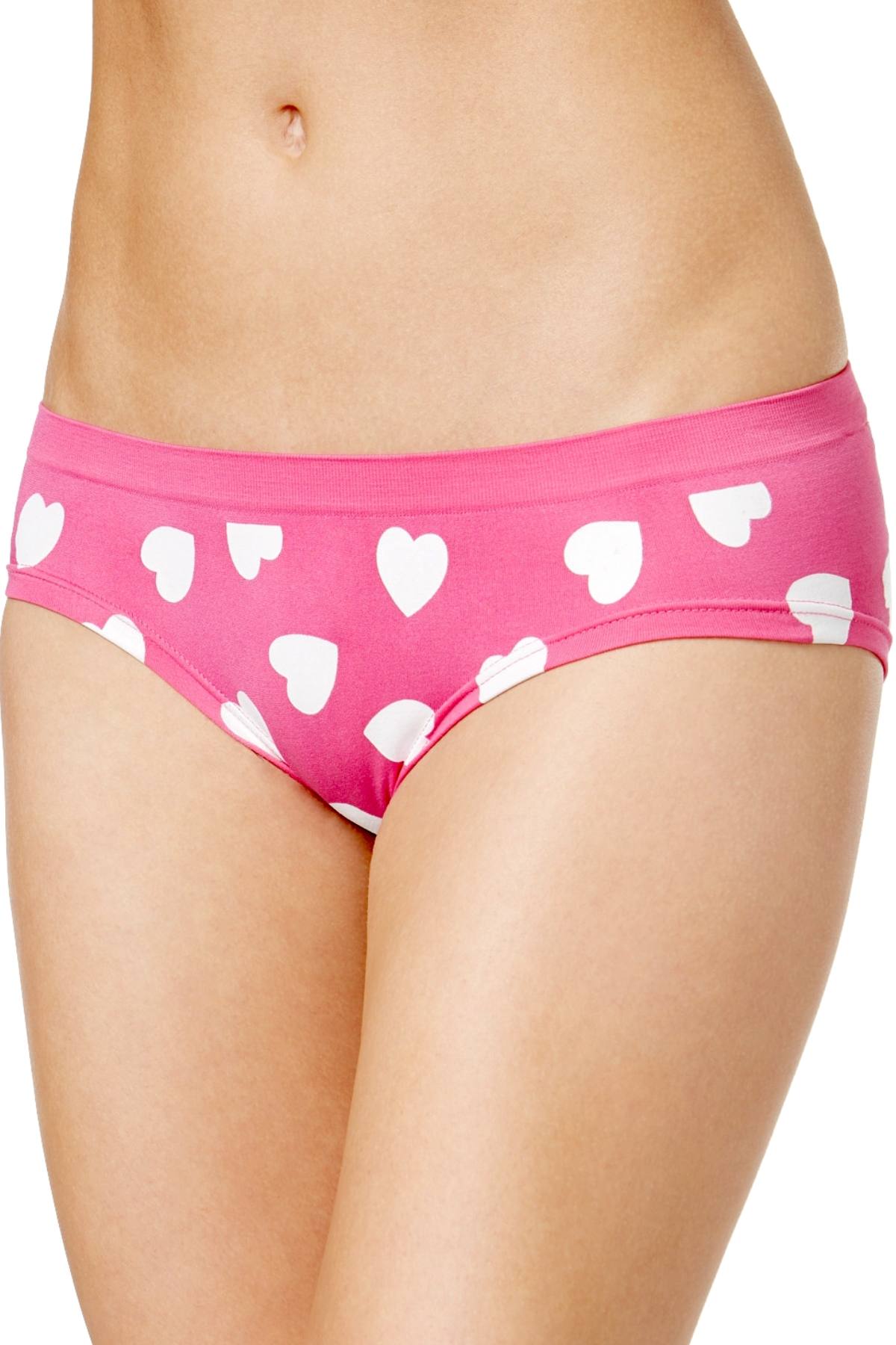 Jenni By Jennifer Moore Pink/White Heart-Print Seamless Hipster