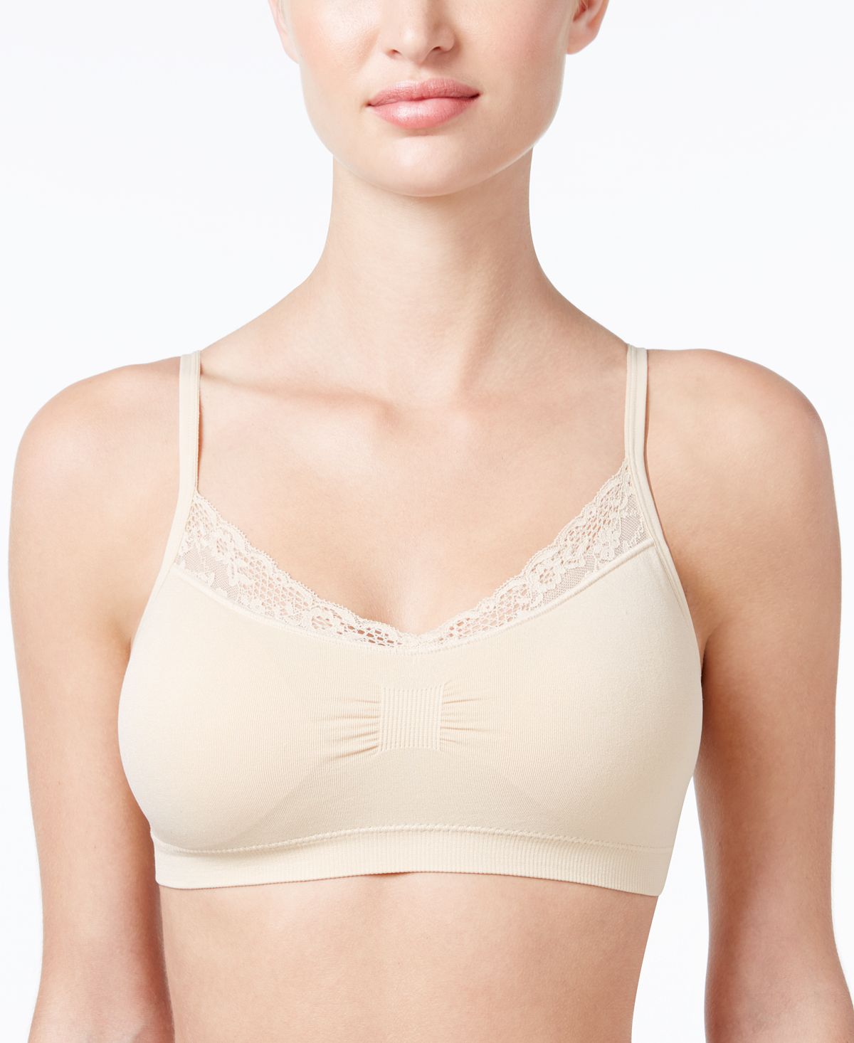Jenni By fer Moore Seamless Lace Bralette Sugared Almond