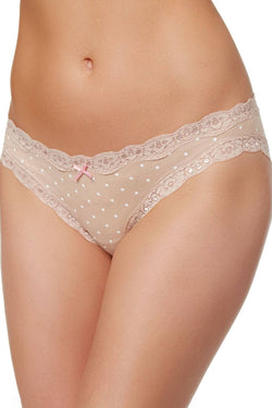 Jenni Cotton Lace Trim Bikini in Nude Dot thumbnail 2