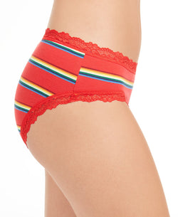 Jenni Cotton Lace Trim Hipster Underwear Carnival Stripe thumbnail 2