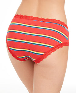 Jenni Cotton Lace Trim Hipster Underwear Carnival Stripe thumbnail 3