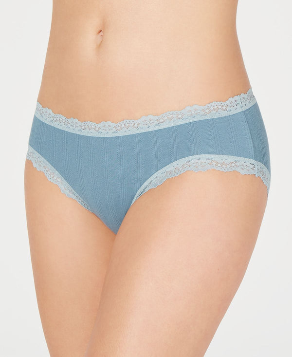 Jenni Cotton Lace Trim Hipster Underwear Denim Spruce