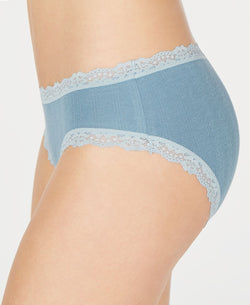 Jenni Cotton Lace Trim Hipster Underwear Denim Spruce thumbnail 3