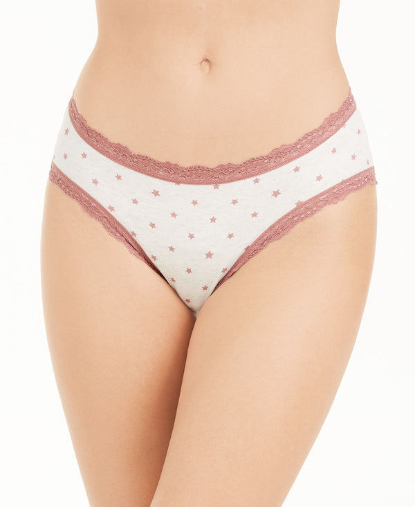 Jenni Cotton Lace Trim Hipster Underwear Stars