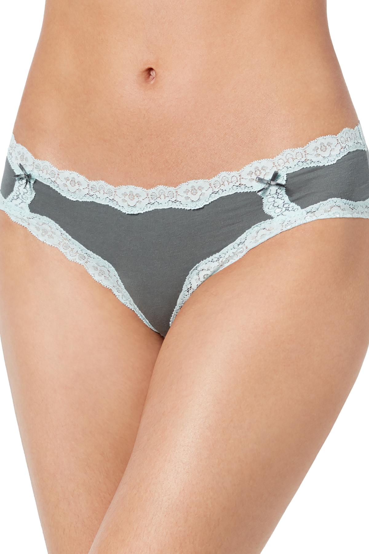 Jenni Cotton Lace Trim Hipster in Balsam Green
