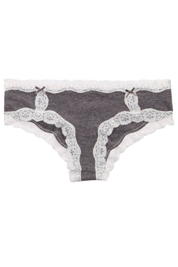 Jenni Cotton Lace Trim Hipster in Charcoal thumbnail 2