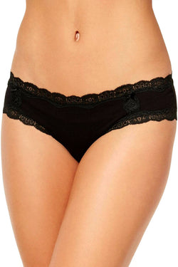 Jenni Cotton Lace Trim Hipster in Classic Black thumbnail 1