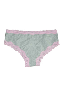 Jenni Cotton Lace Trim Hipster in Heather Pink thumbnail 3